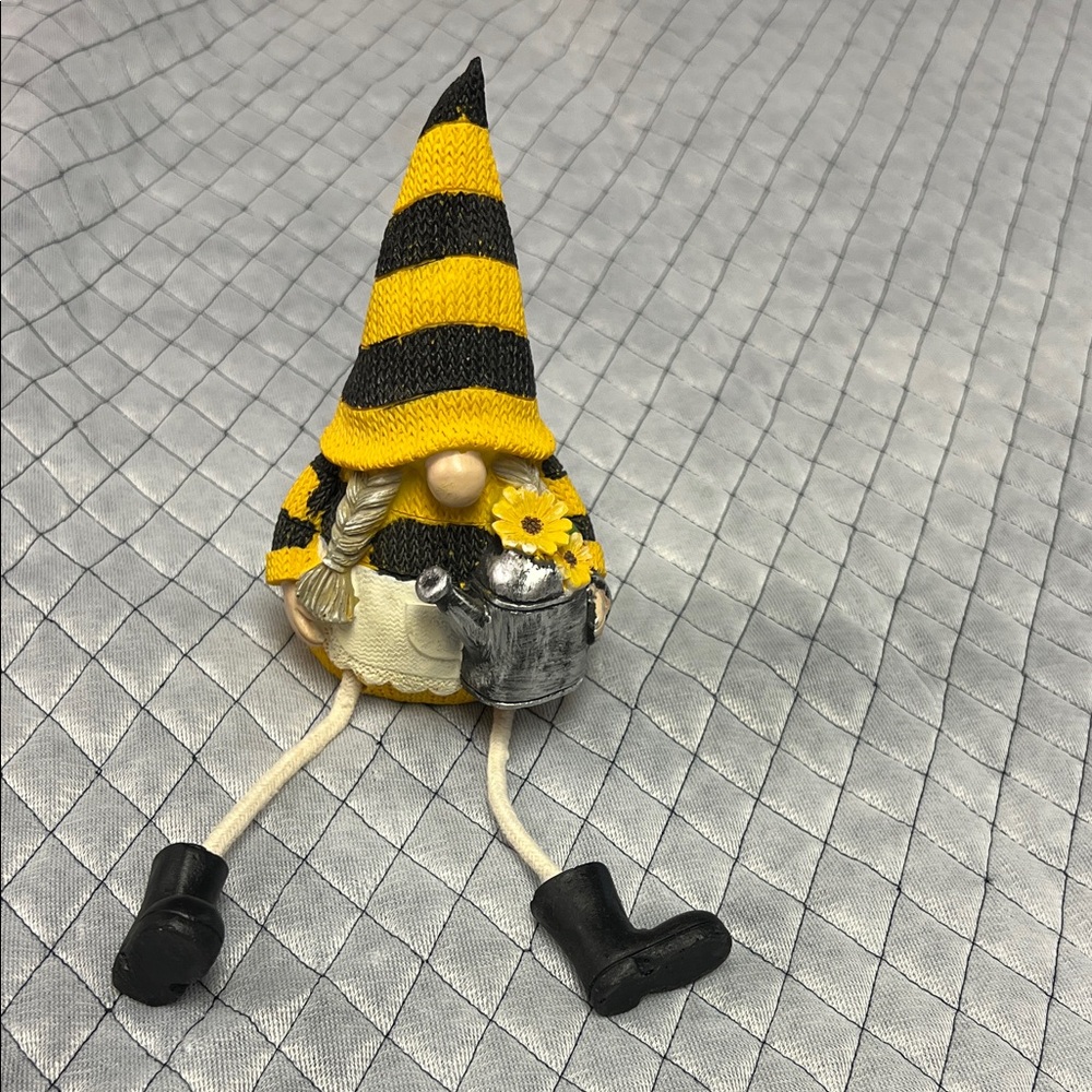 Yellow & Black Striped Gnome Figurine